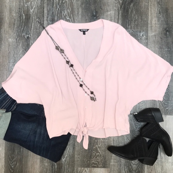 Express Front Tie Blouse - Picture 2 of 7